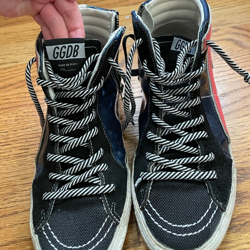 Golden Goose Mid-Top Mixed Leather Sneakers - Picture 3 of 5